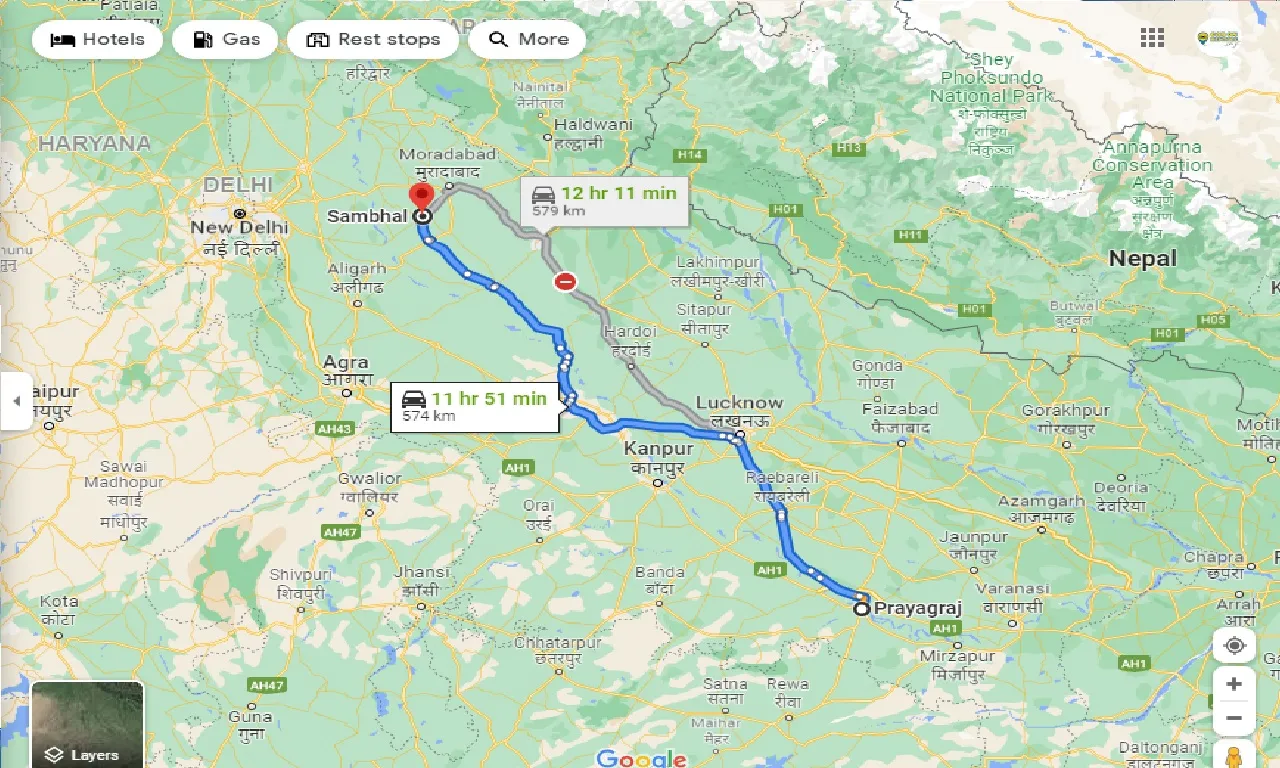 allahabad-to-sambhal-one-way
