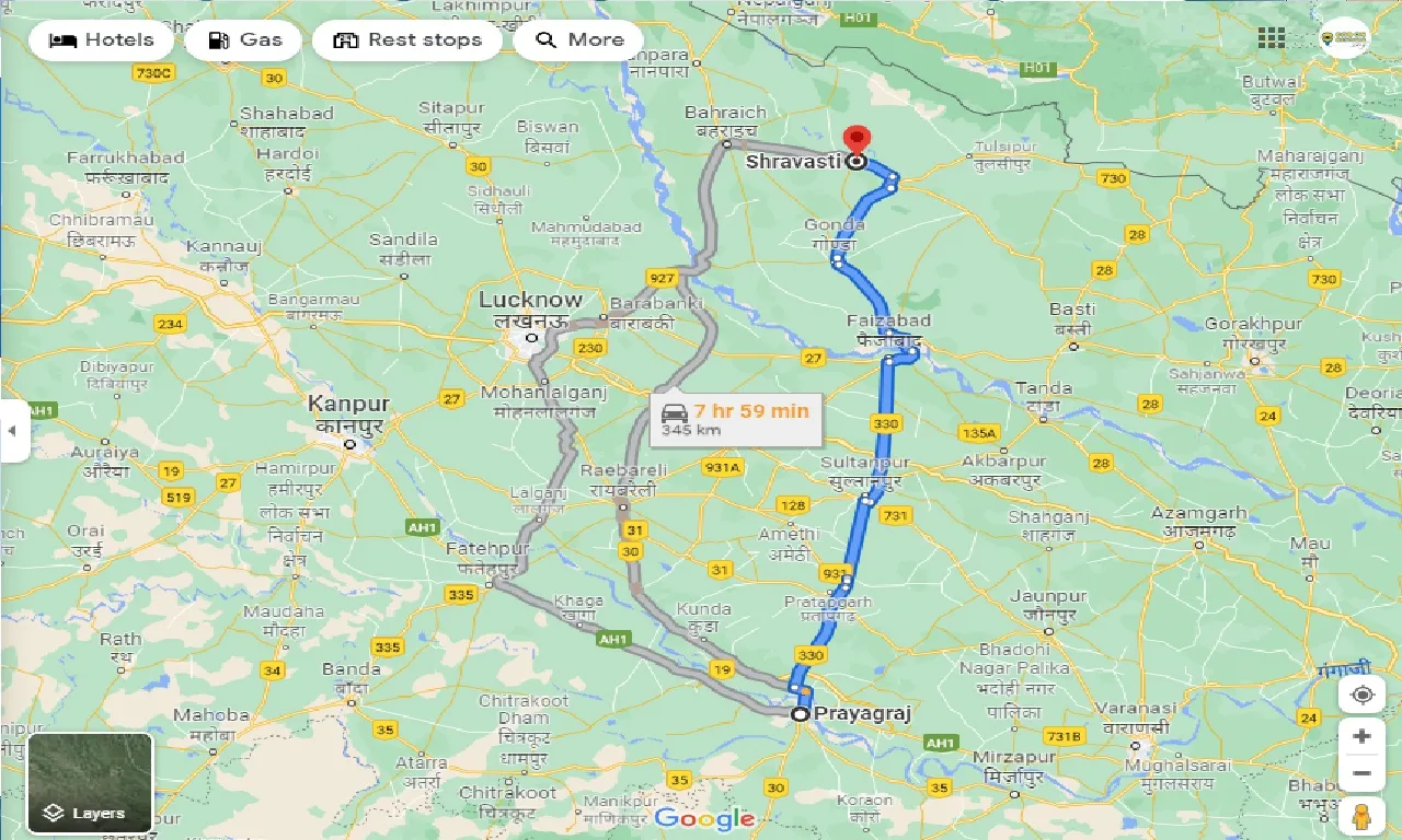 allahabad-to-shravasti-taxi