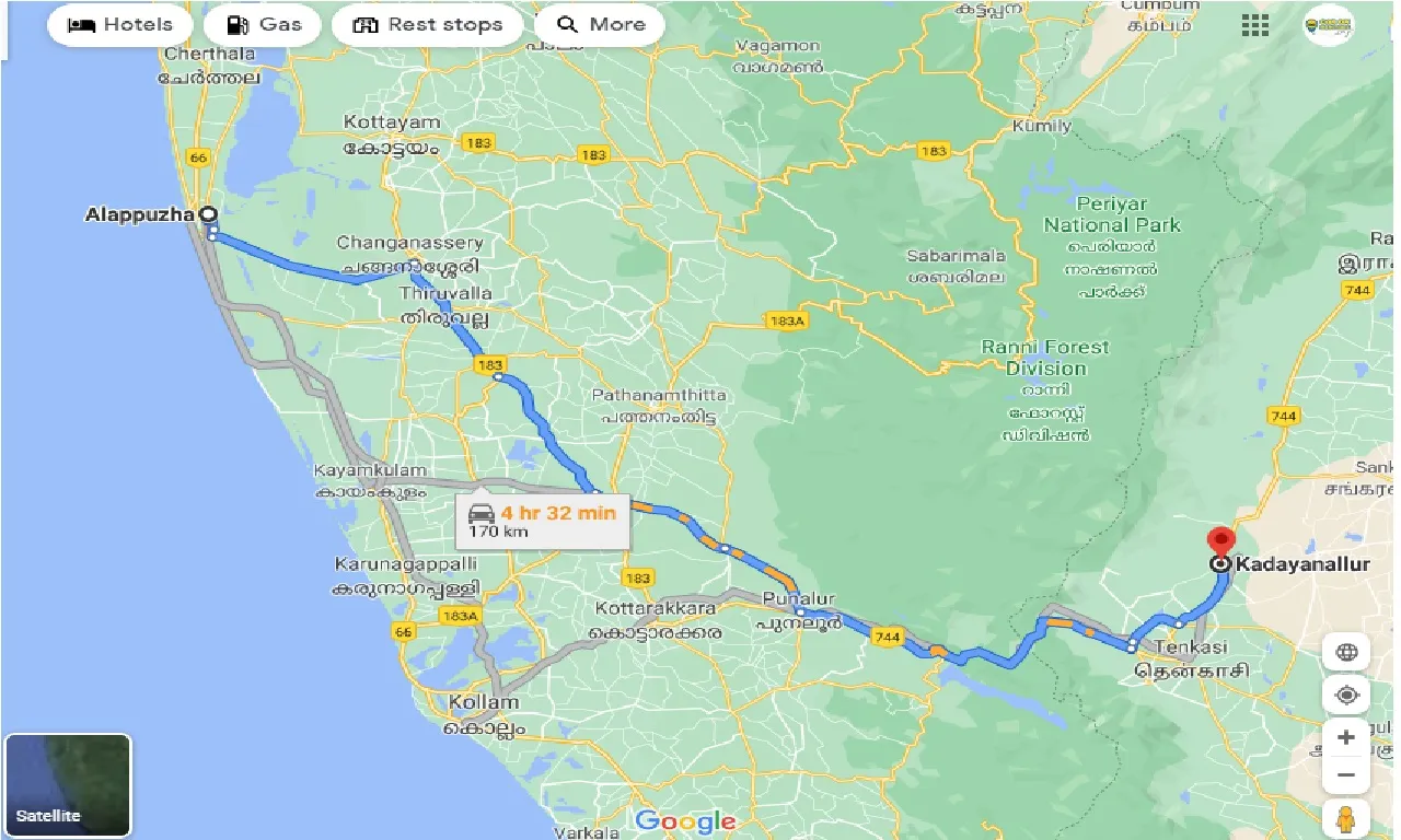 alleppe-to-kadayanallur-one-way