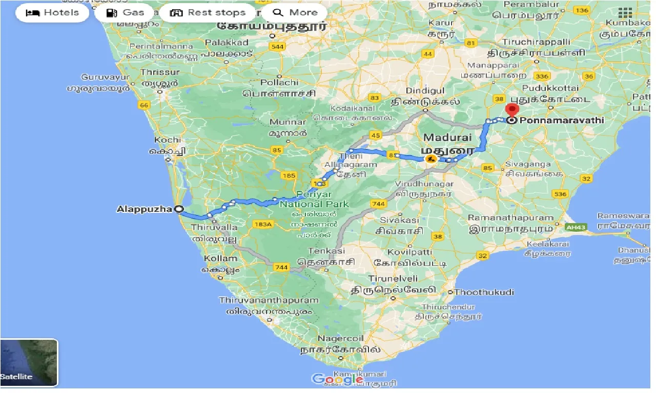 alleppe-to-ponnamaravathi-one-way