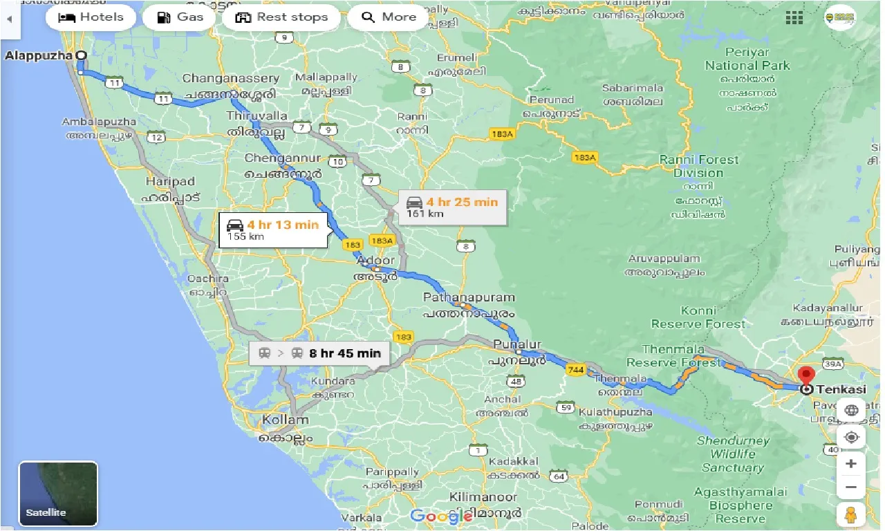 alleppe-to-tenkasi-taxi