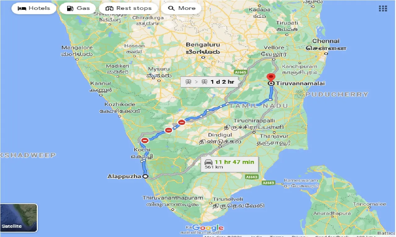 alleppe-to-thiruvannamalai-taxi