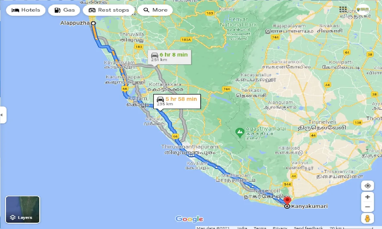 alleppey-to-kanyakumari-one-way