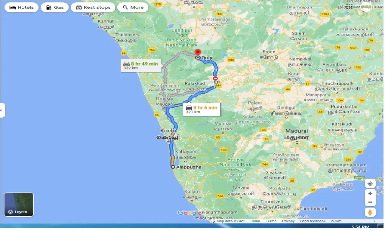 alleppey-to-ooty-one-way