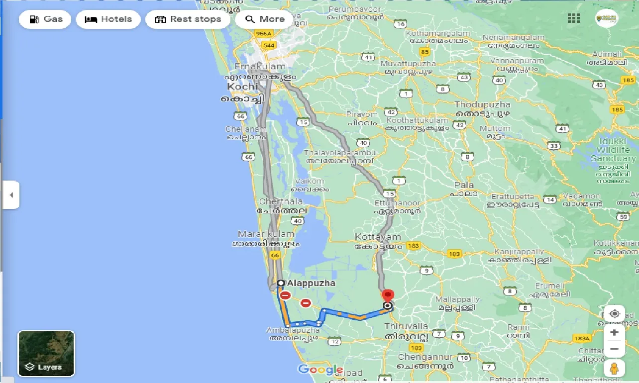 alleppy-to-changanassery-one-way
