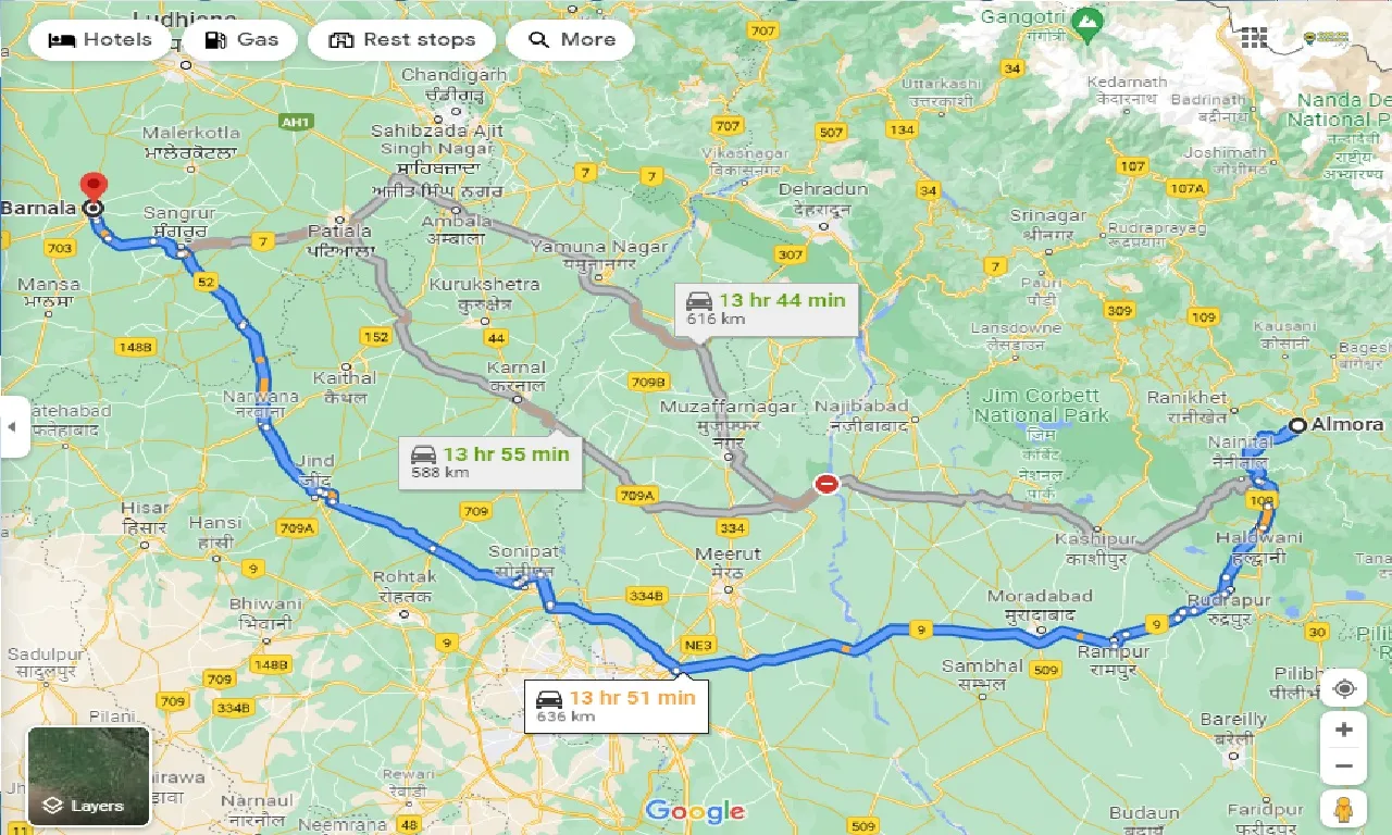 almora-to-barnala-taxi