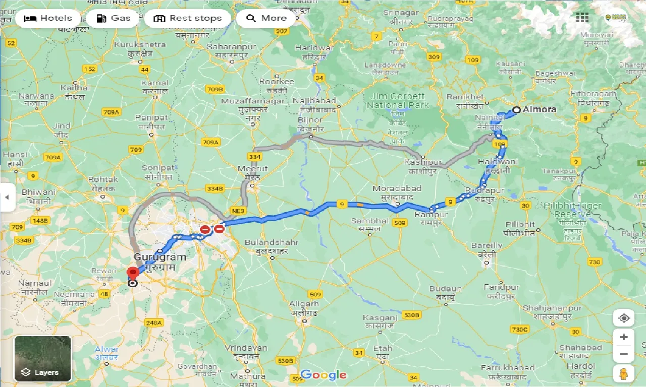 almora-to-bhiwadi-taxi