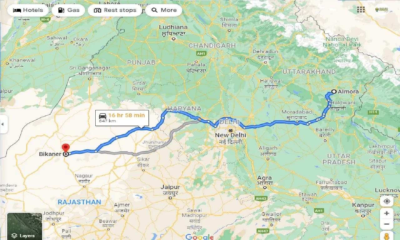 almora-to-bikaner-taxi
