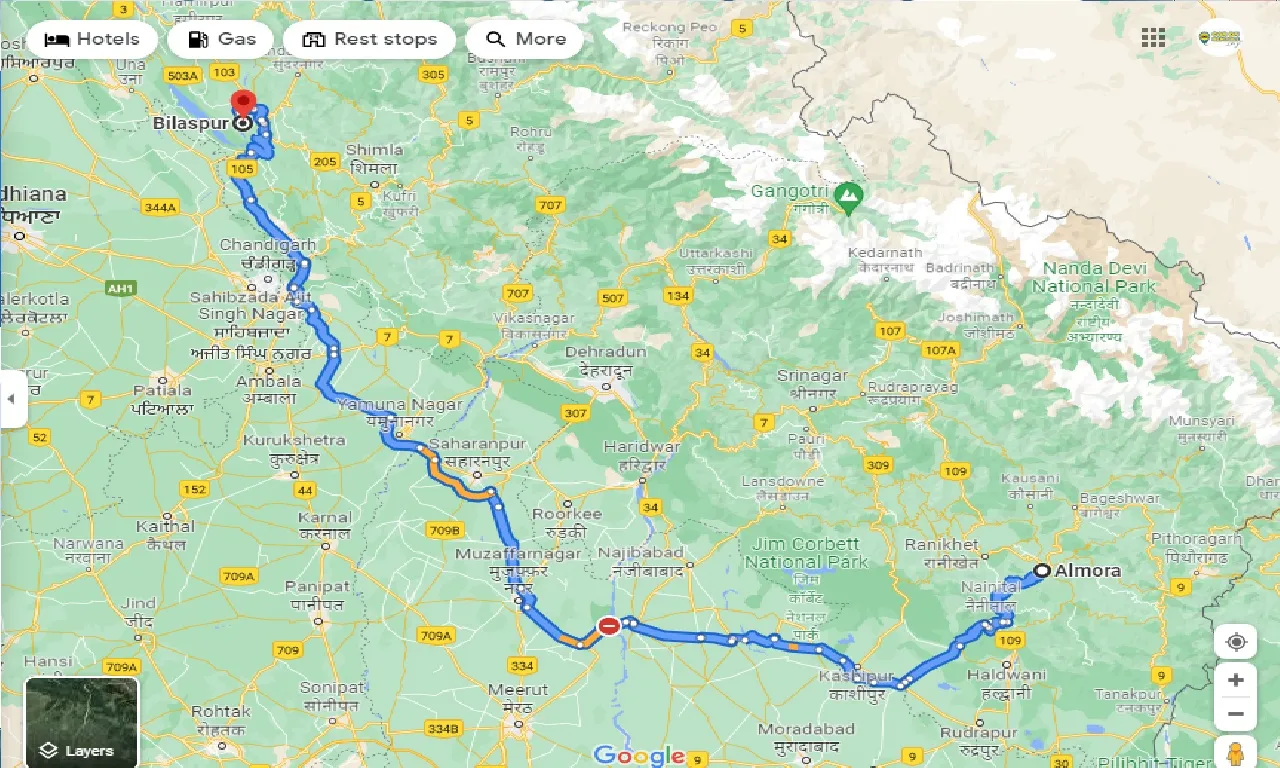 almora-to-bilaspur-hp-one-way
