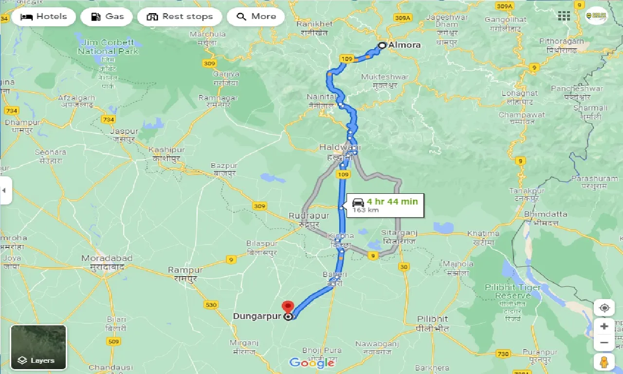 almora-to-dungarpur-taxi
