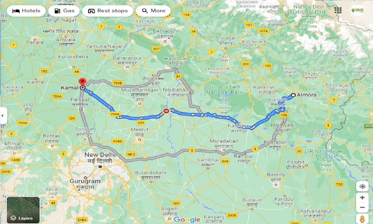 almora-to-karnal-one-way