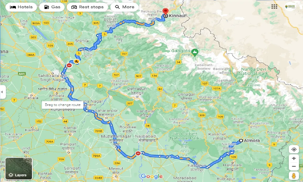 almora-to-kinnaur-taxi