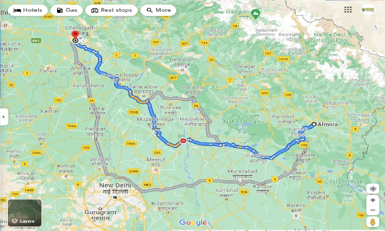 almora-to-mohali-taxi