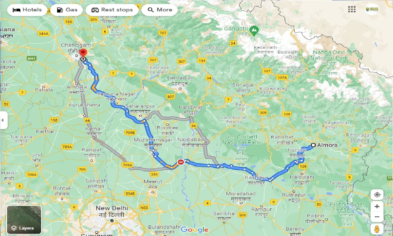 almora-to-panchkula-taxi