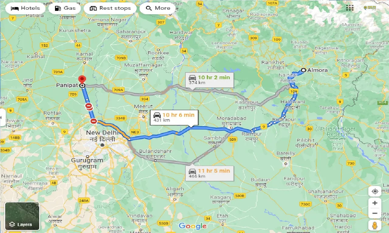 almora-to-panipat-taxi