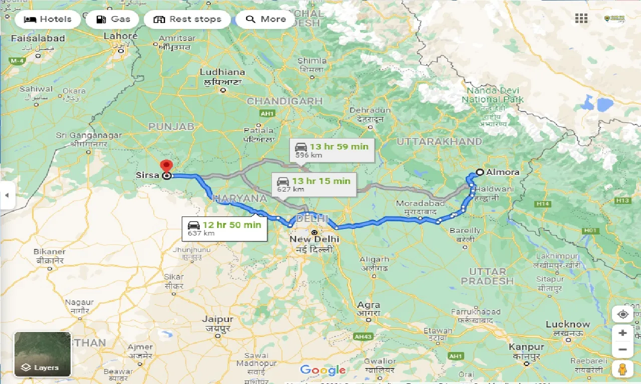 almora-to-sirsa-taxi
