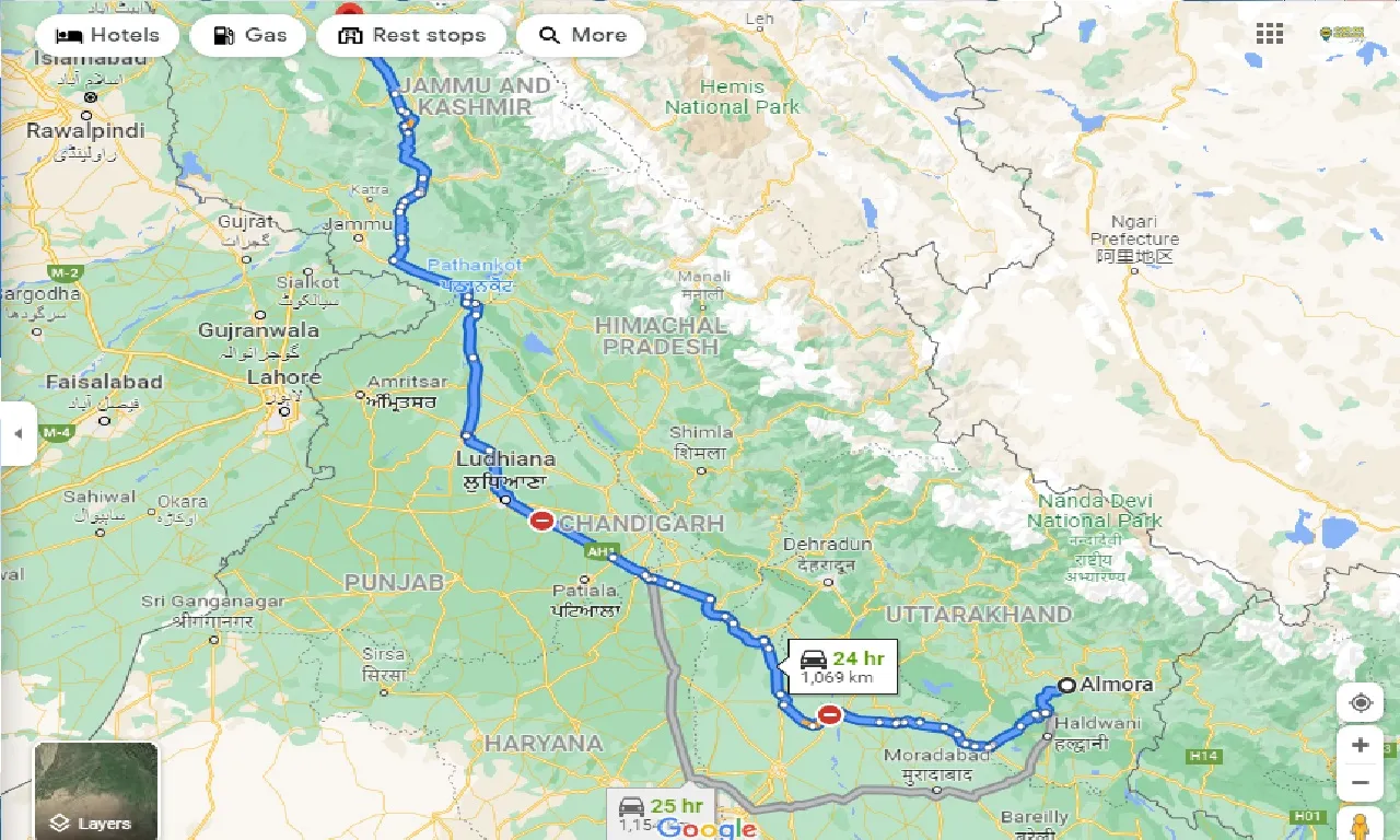 almora-to-srinagar-taxi