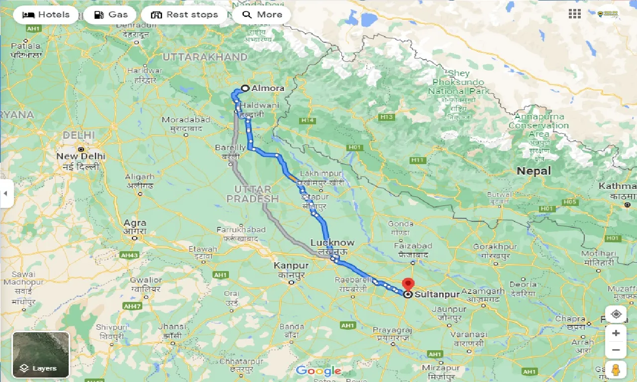 almora-to-sultanpur-taxi