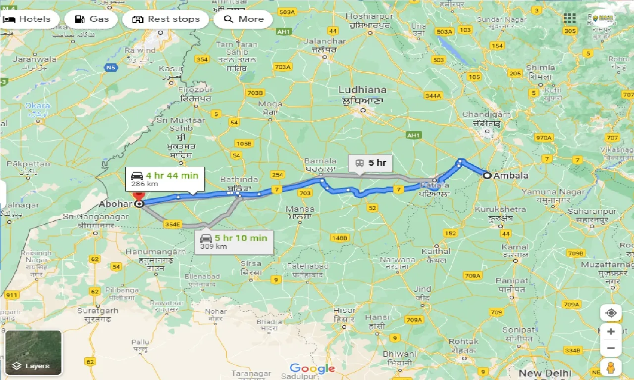 ambala-to-abohar-one-way