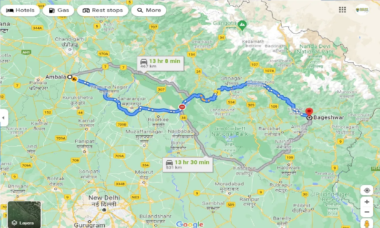 ambala-to-bageshwar-one-way
