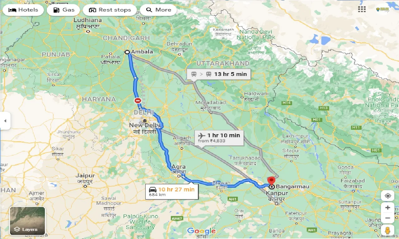 ambala-to-bangarmau-one-way