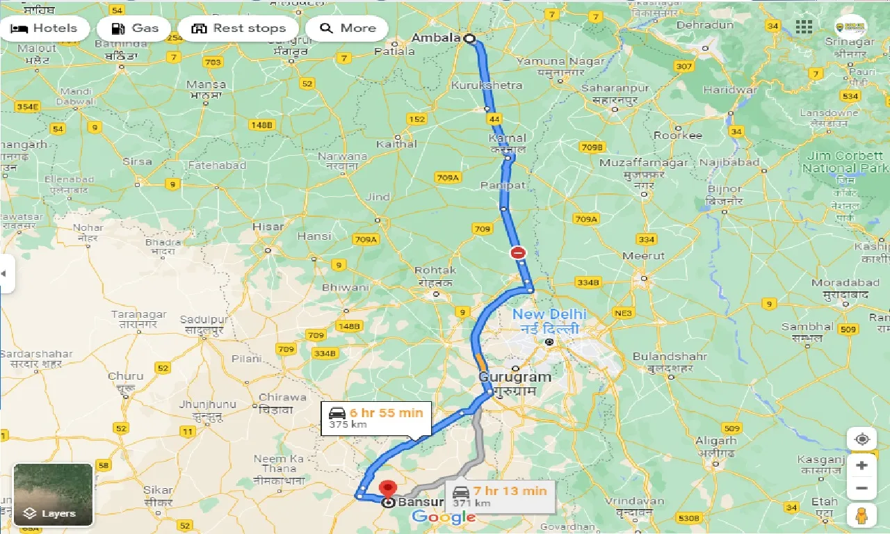 ambala-to-bansur-one-way