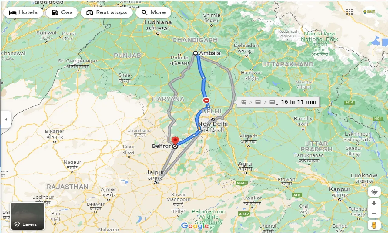 ambala-to-behror-taxi