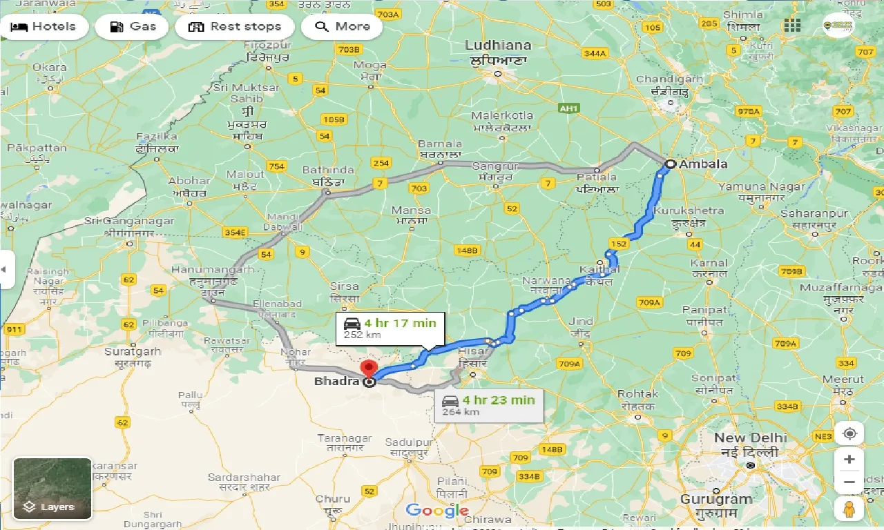 ambala-to-bhadra-one-way