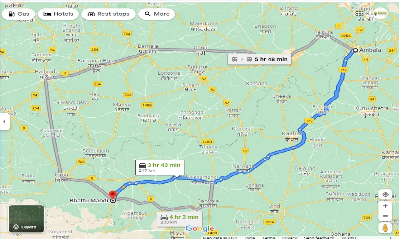 ambala-to-bhattu-mandi-one-way
