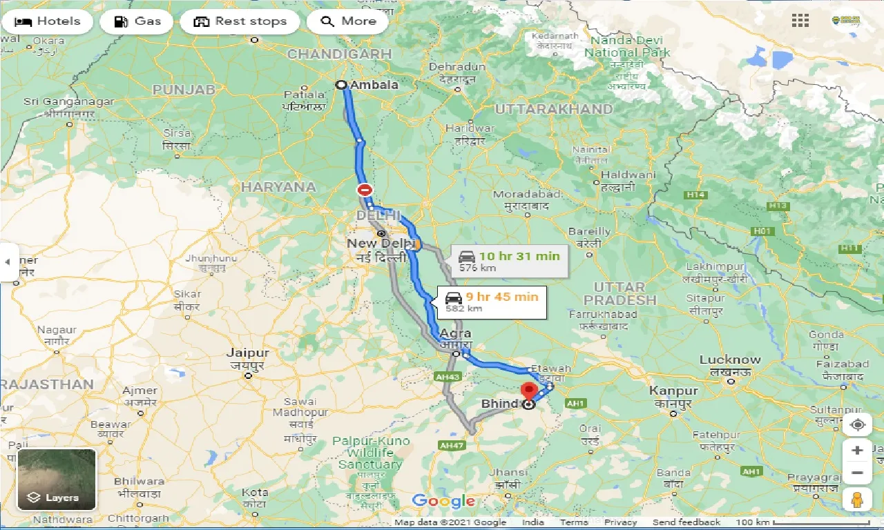 ambala-to-bhind-one-way