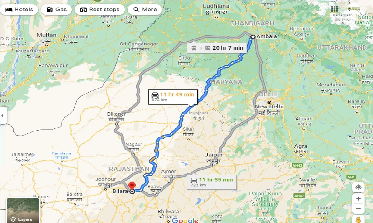 ambala-to-bilara-one-way