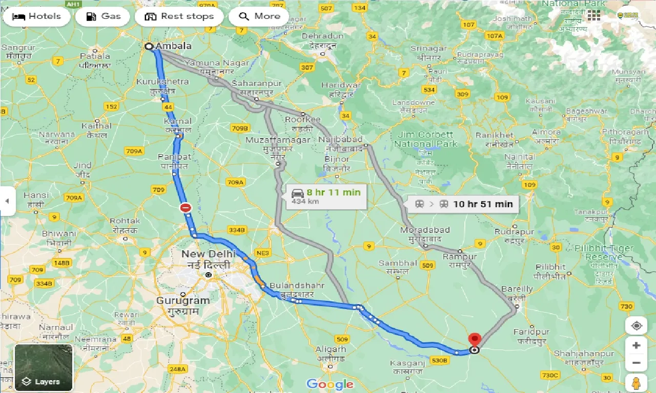 ambala-to-budaun-one-way