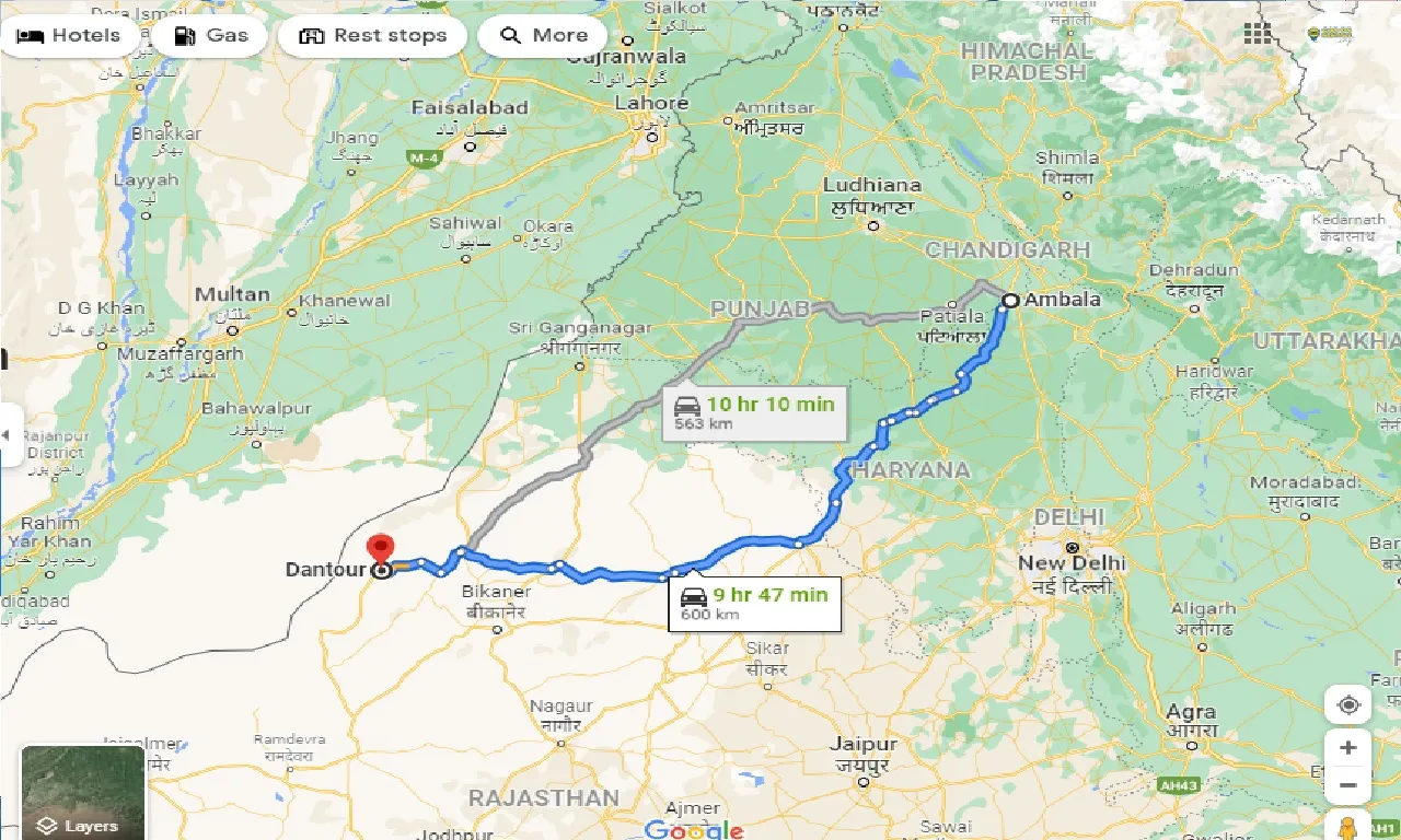 ambala-to-dantour-one-way