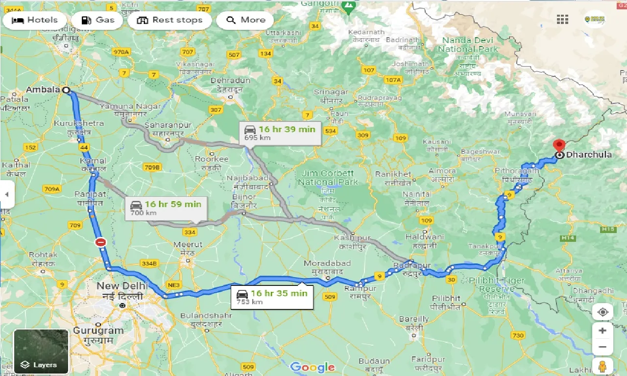 ambala-to-dharchula-one-way
