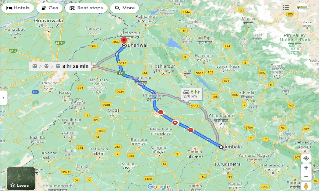 ambala-to-dhariwal-one-way