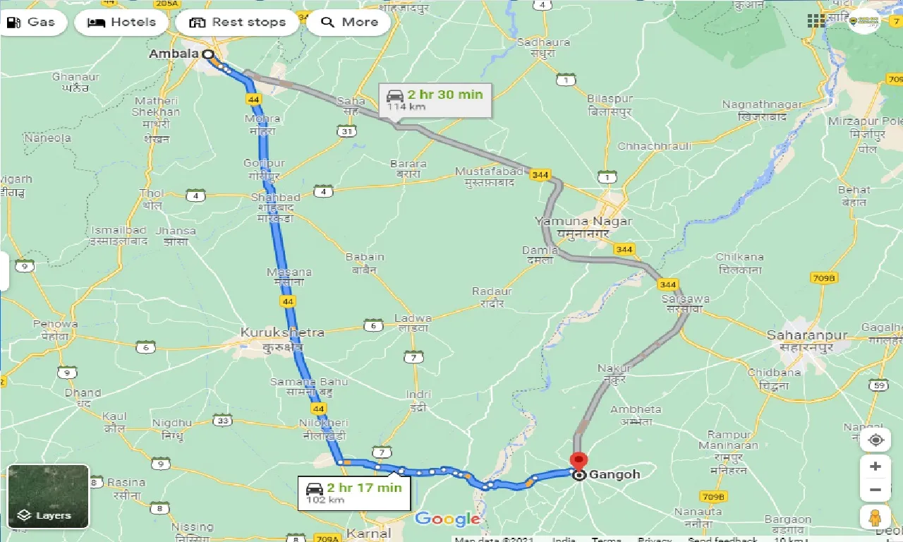 ambala-to-gangoh-one-way