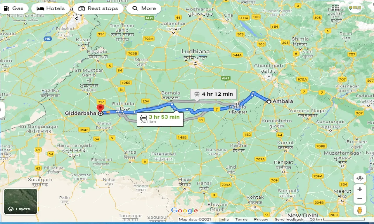 ambala-to-gidderbaha-one-way