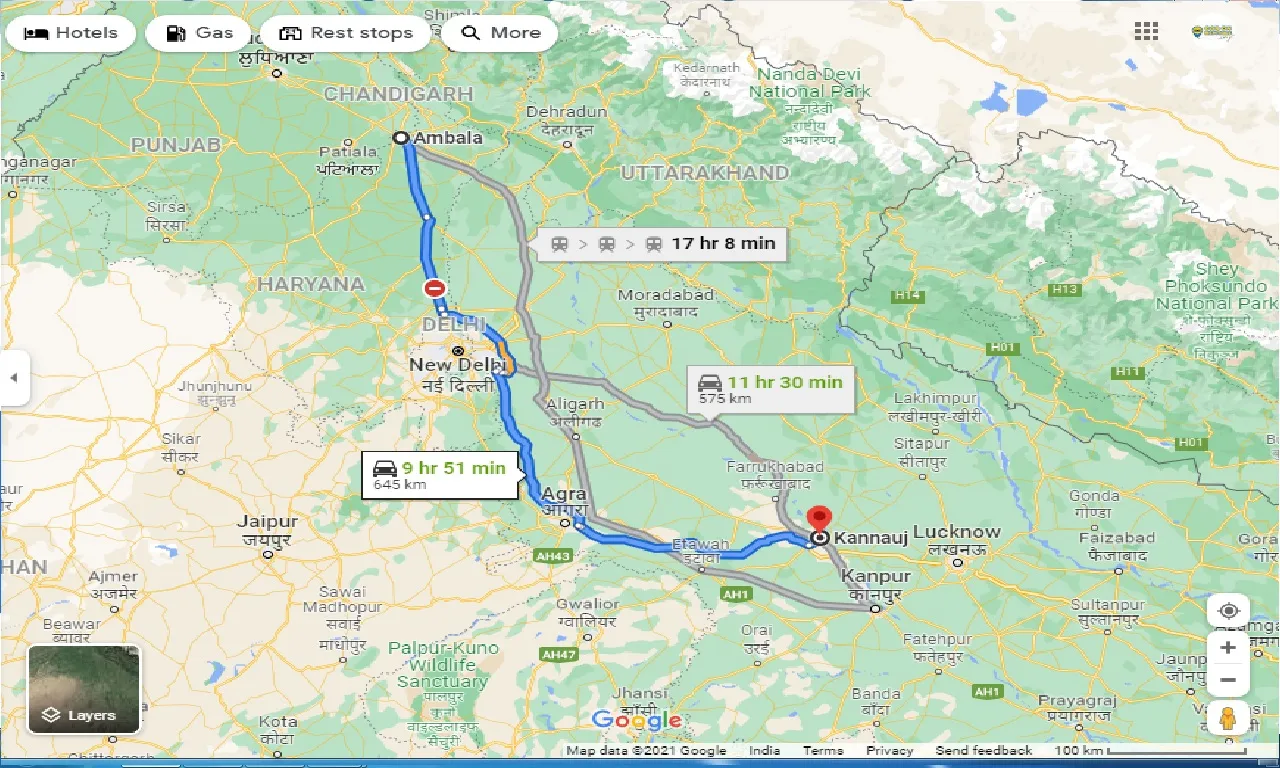 ambala-to-kannauj-taxi