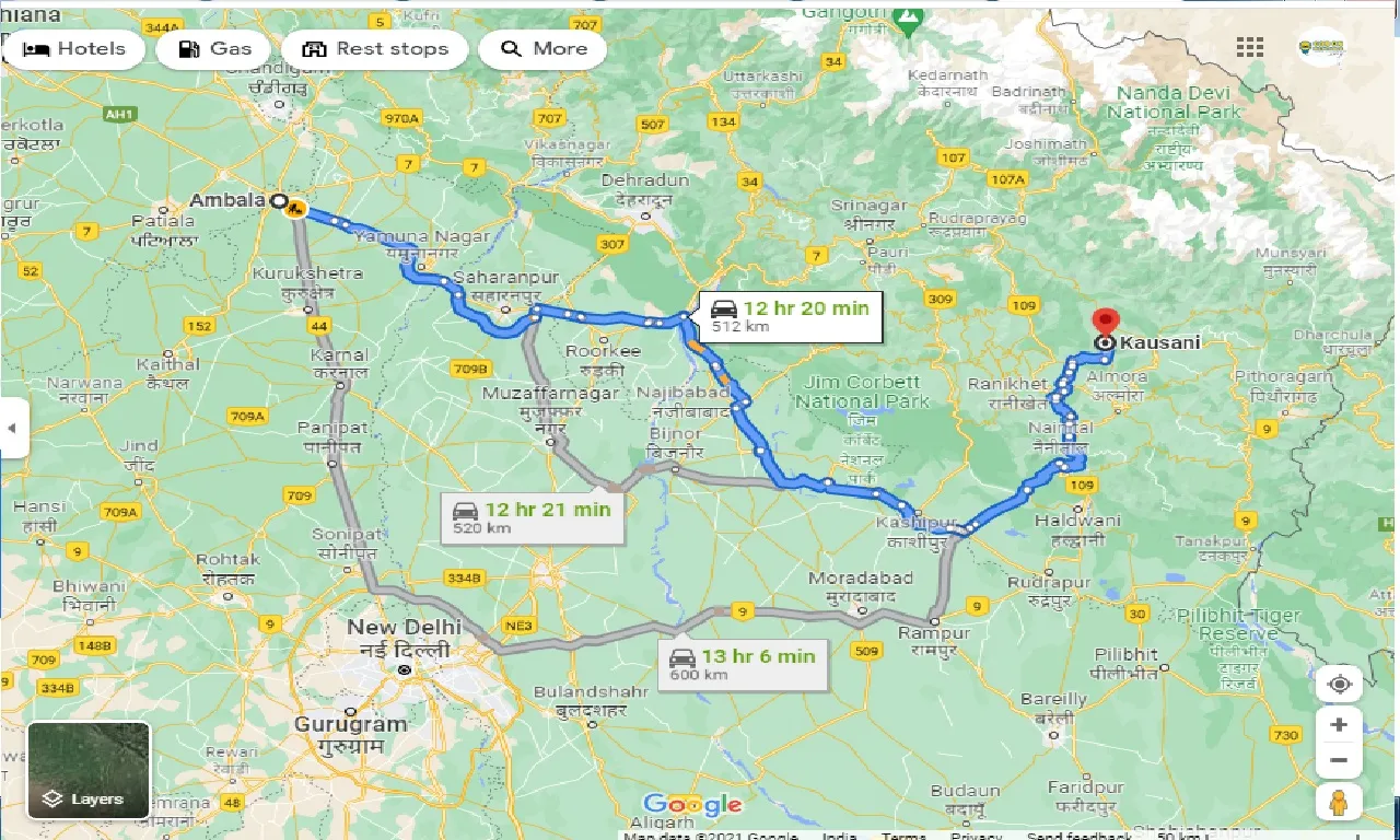 ambala-to-kausani-one-way