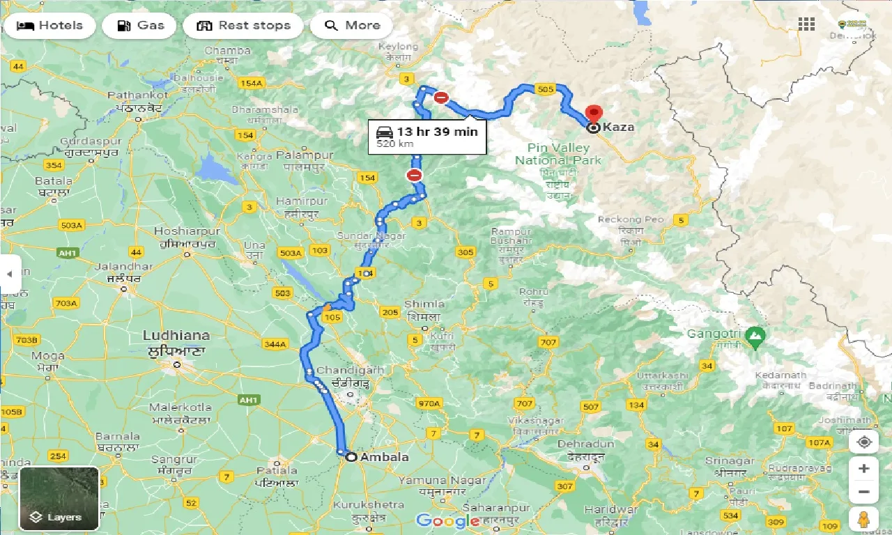 ambala-to-kaza-one-way