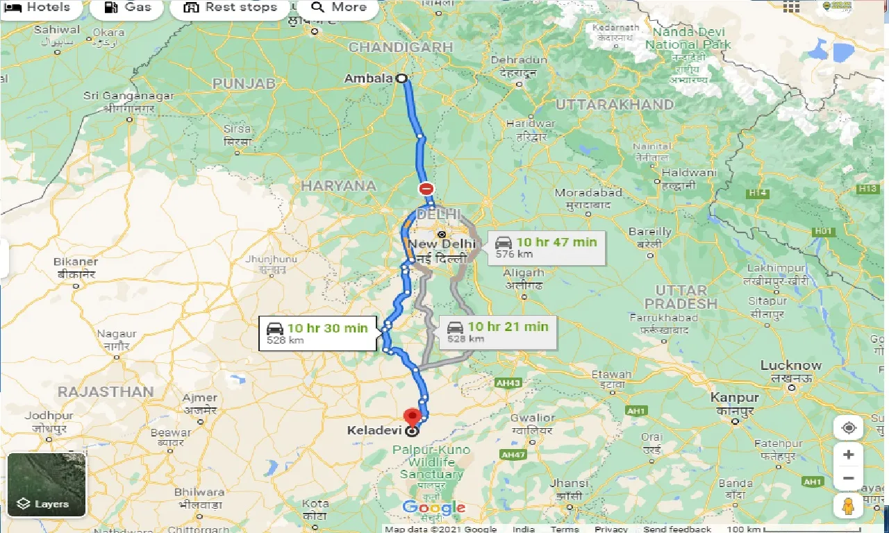 ambala-to-keladevi-one-way