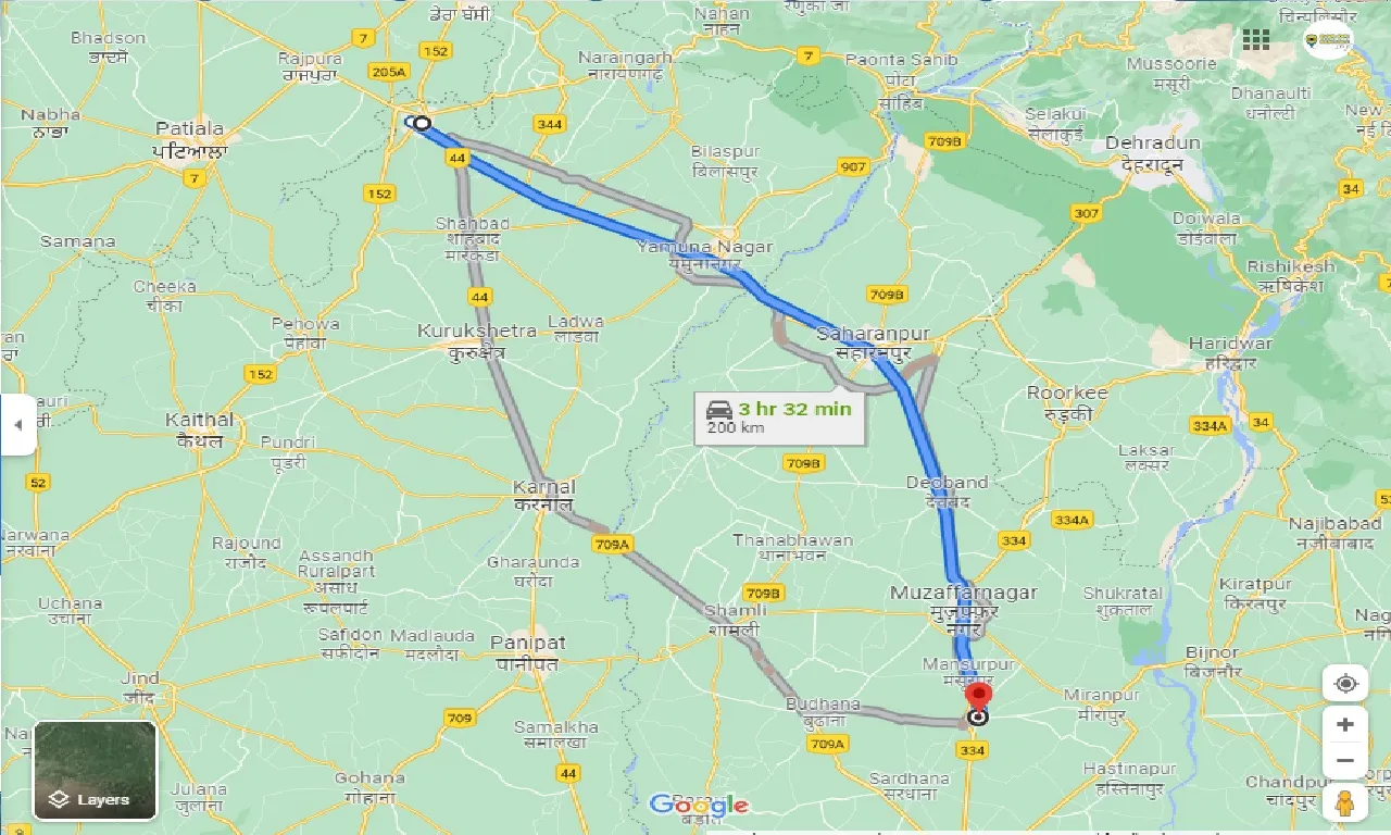ambala-to-khatauli-one-way