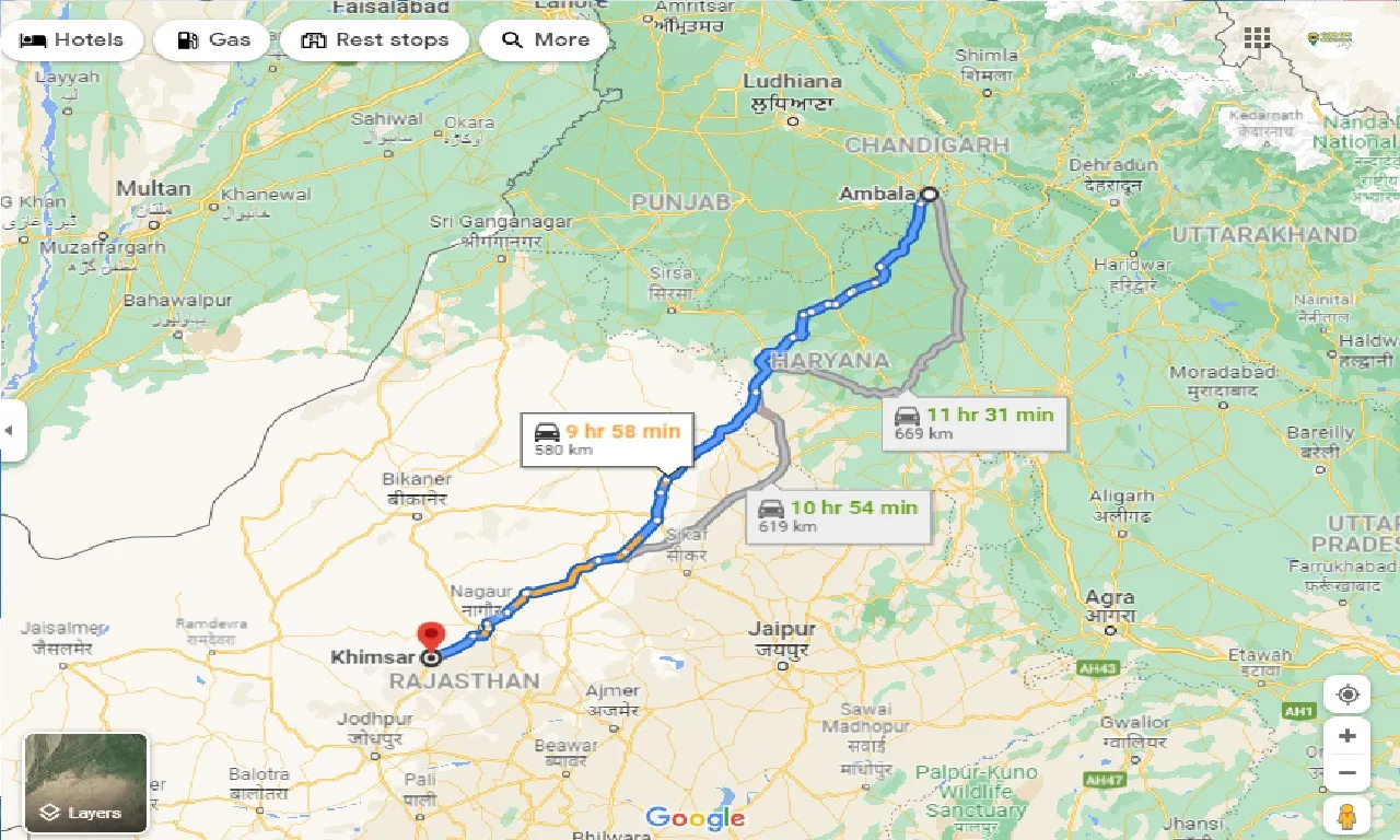 ambala-to-khimsar-taxi