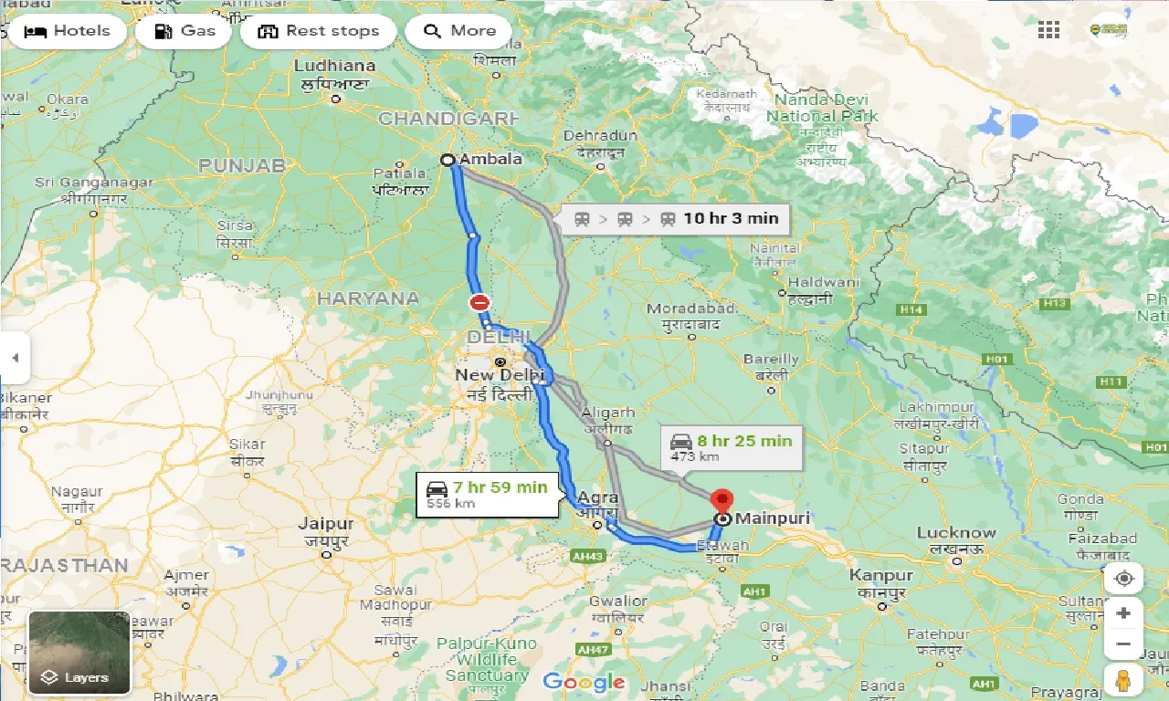 ambala-to-mainpuri-one-way