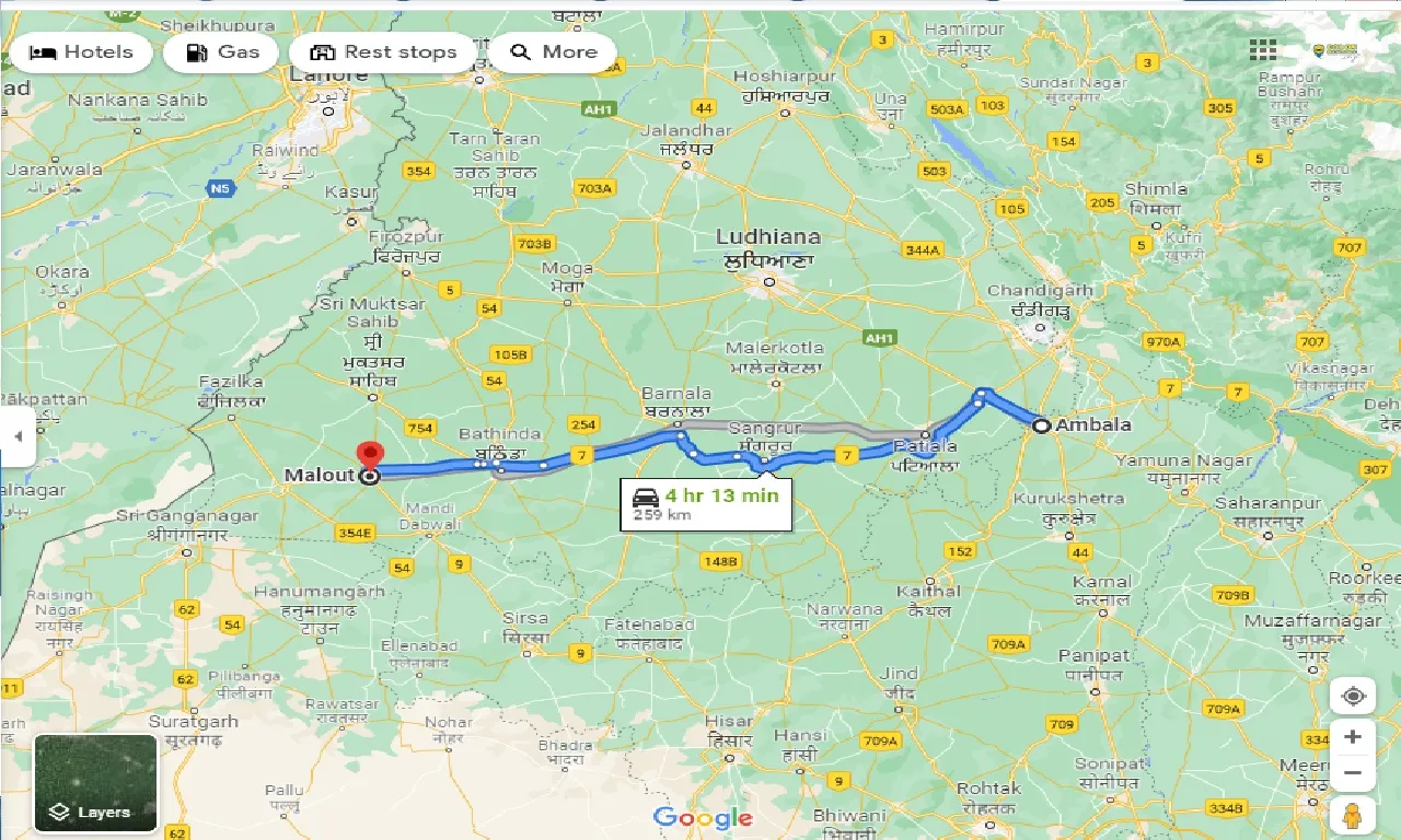 ambala-to-malout-one-way