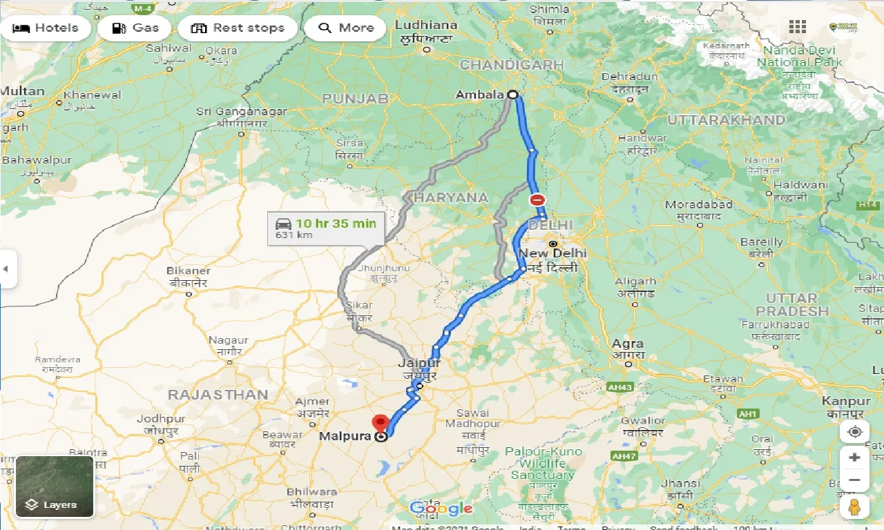ambala-to-malpura-one-way