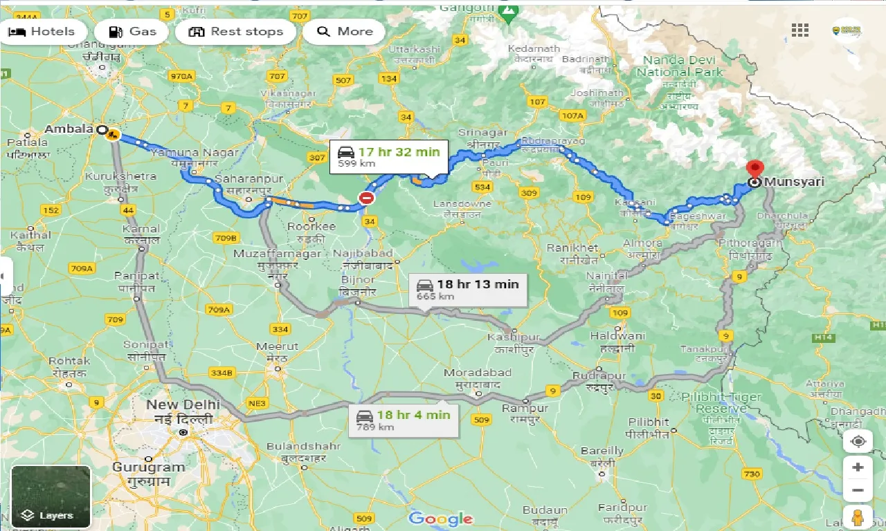 ambala-to-munsyari-one-way