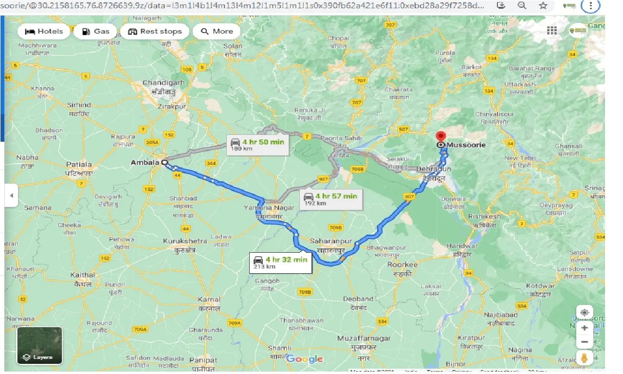 ambala-to-mussoorie-round-trip