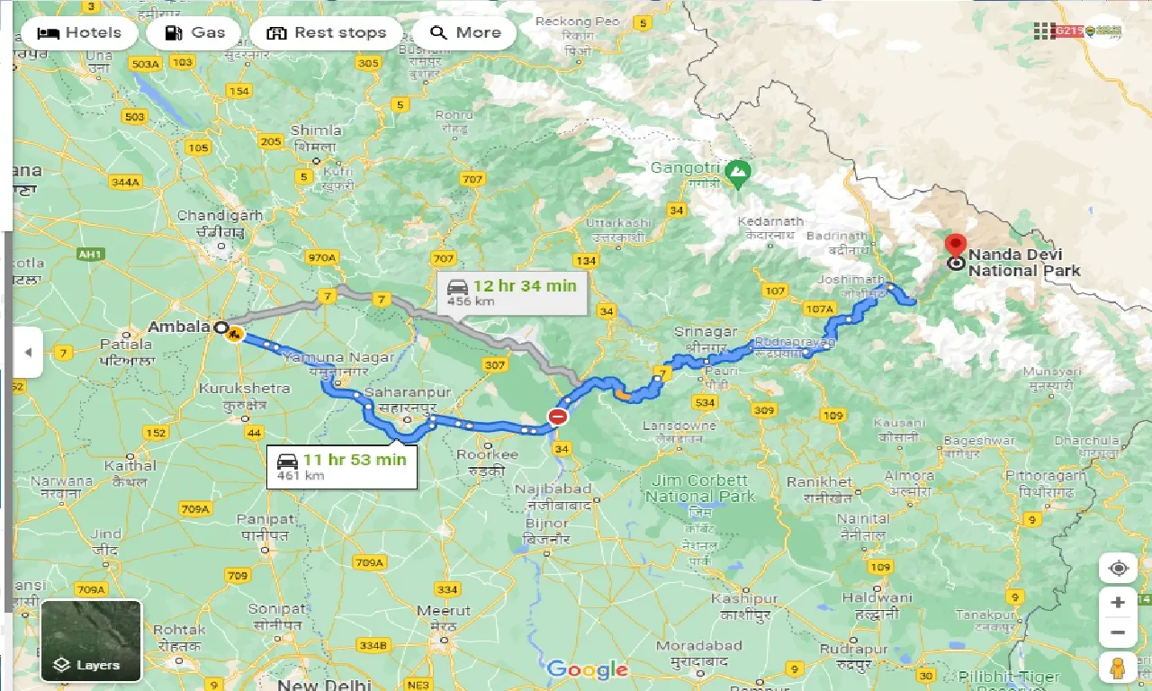 ambala-to-nanda-devi-national-park-taxi