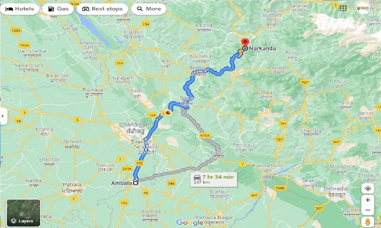 ambala-to-narkanda-one-way